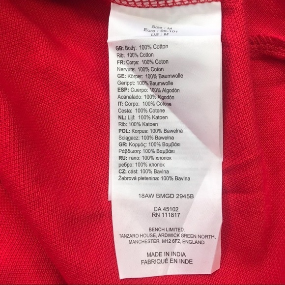 BENCH Men’s Size Medium Red Short Sleeved Preppy Polo Casual Relaxed Gol… - Picture 8 of 9